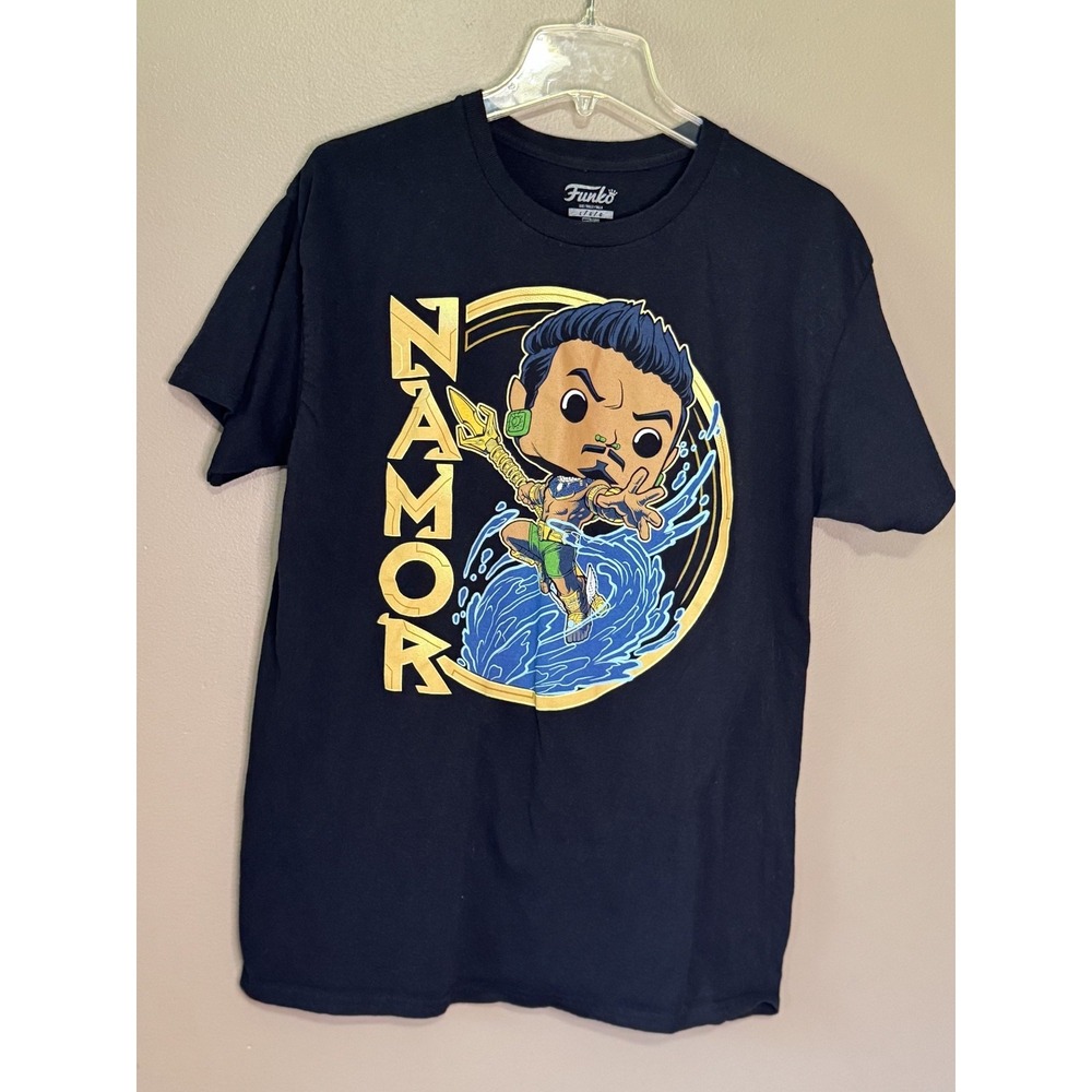 Funko Pop! Tees Marvel Namor Black Panther T-Shirt Mens L Black Short Sleeve